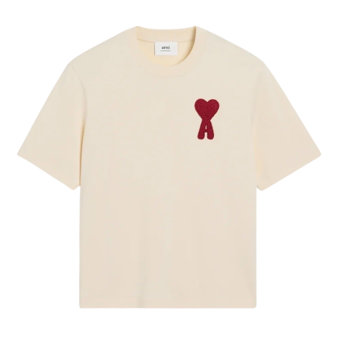 T-Shirt Beige Patch Ami de Coeur En Coton