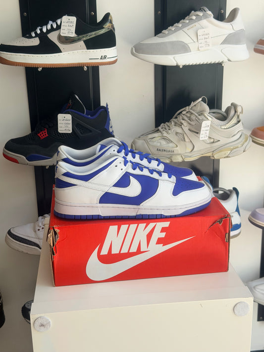 Nike dunk low blanche / bleu - taille 46