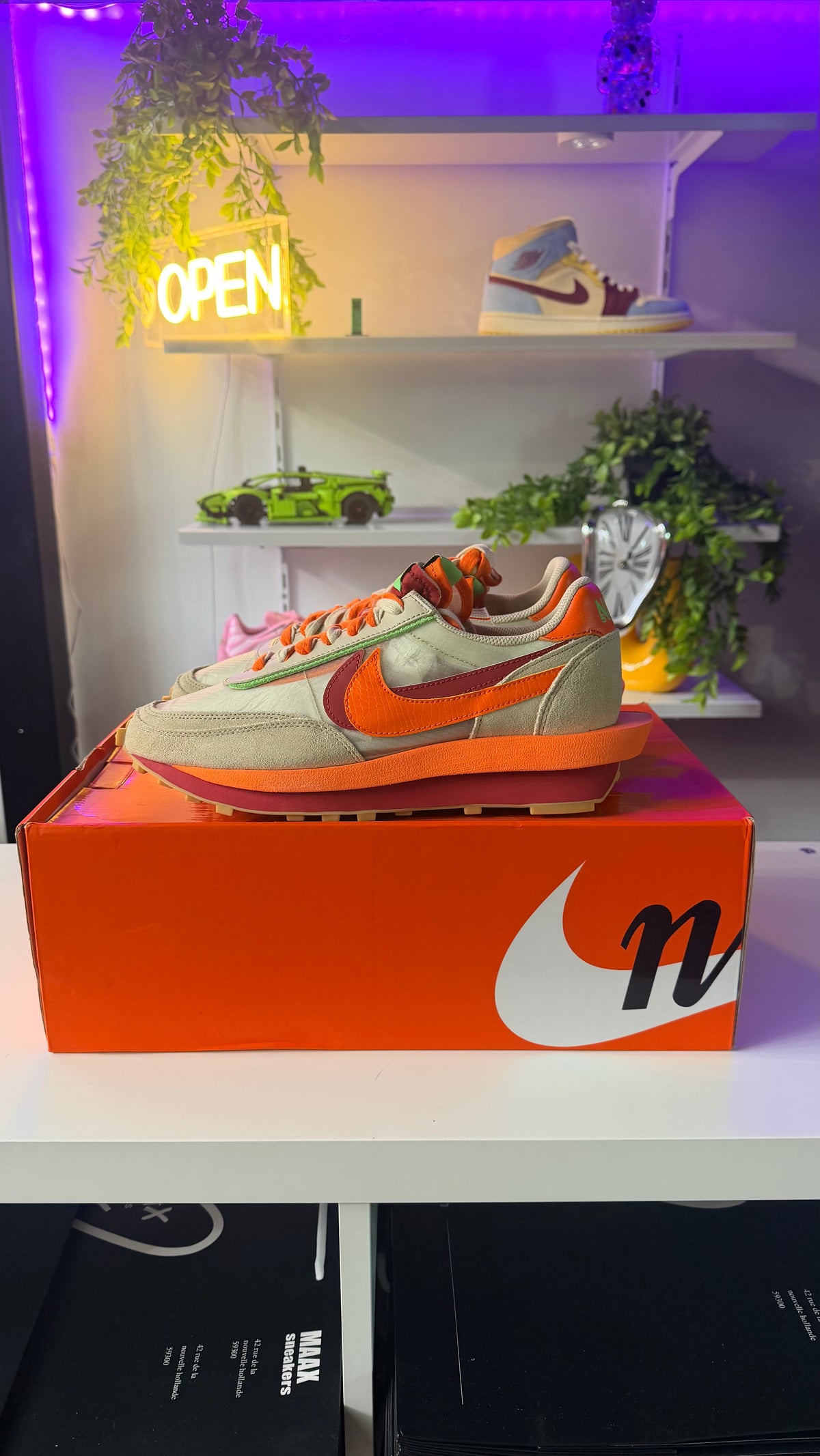 Nike LDWaffle x CLOT x sacai Net Orange Blaze - TAILLE 43