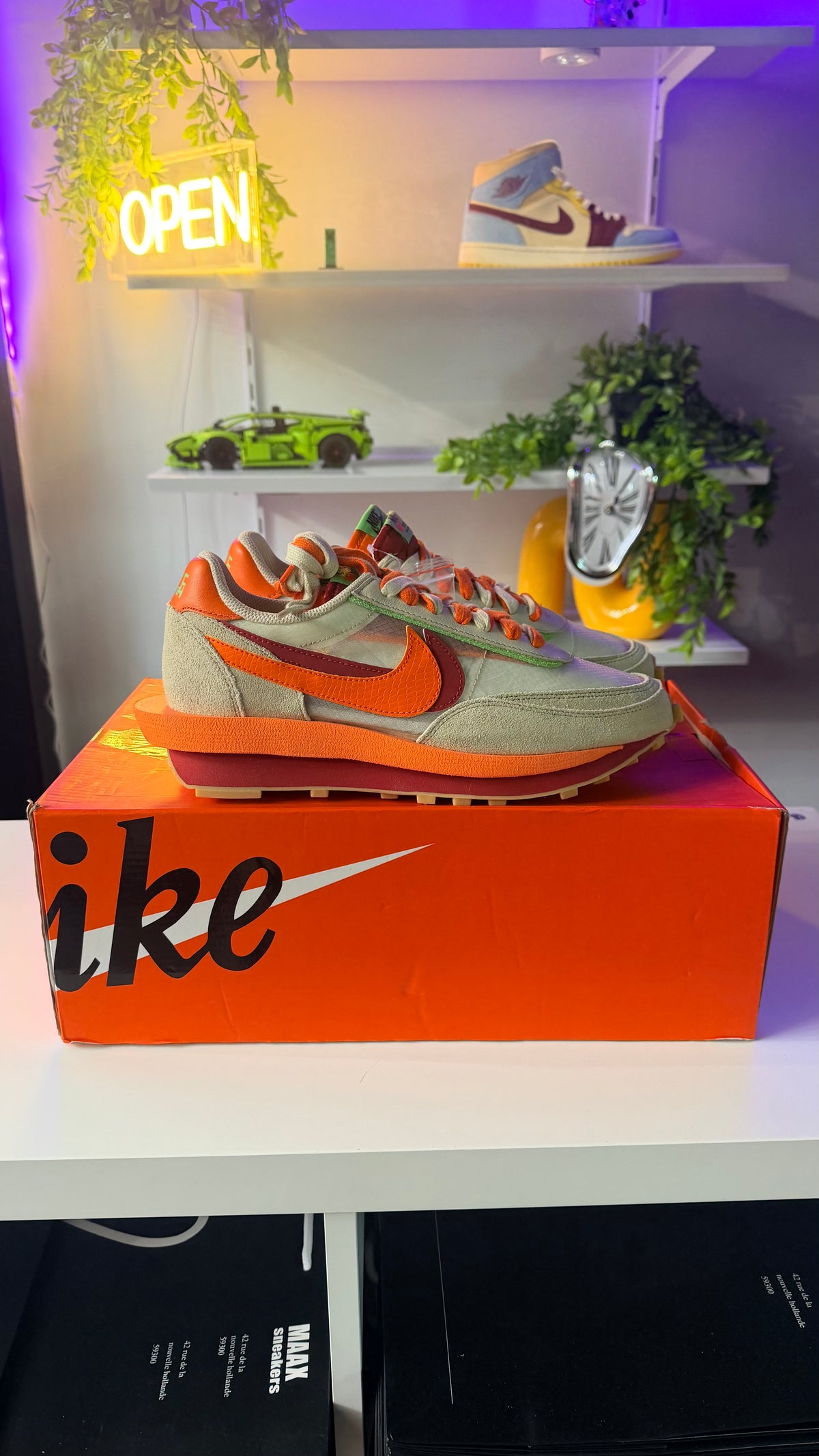 Nike LDWaffle x CLOT x sacai Net Orange Blaze - TAILLE 43