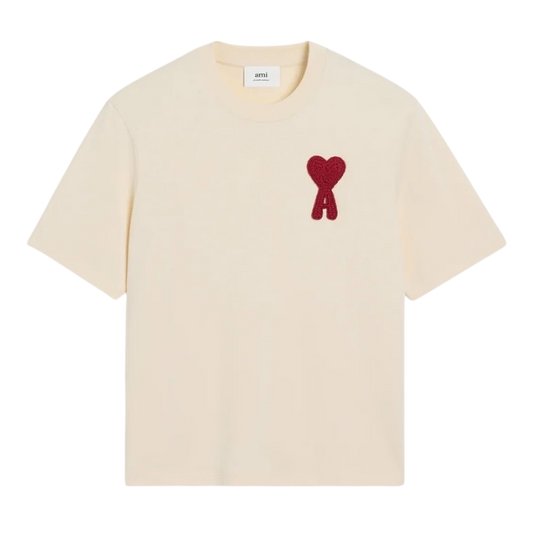 T-Shirt Beige Patch Ami de Coeur En Coton