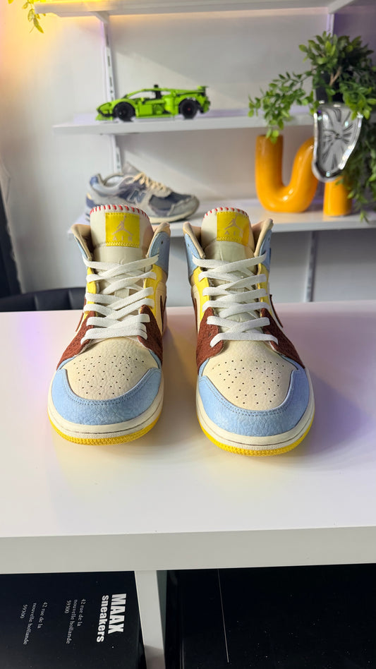 Air Jordan 1 Mid SE Fearless « Maison Château Rouge »- TAILLE 44