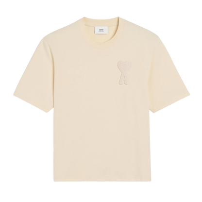 T-Shirt Beige Patch Ami de Coeur Beige En Coton
