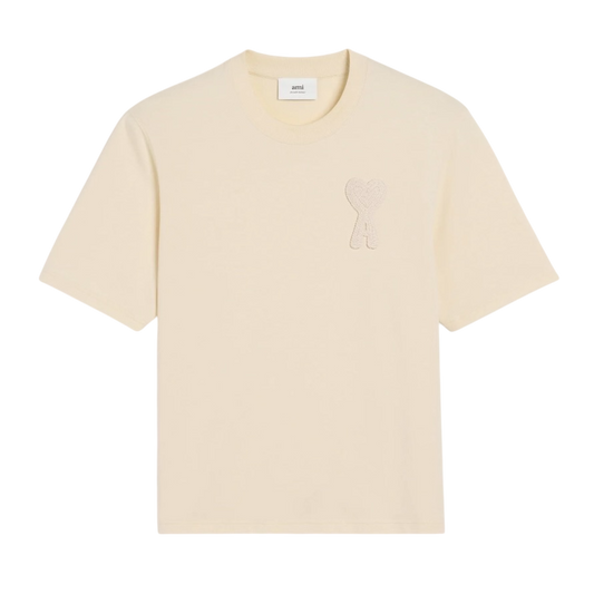 T-Shirt Beige Patch Ami de Coeur Beige En Coton