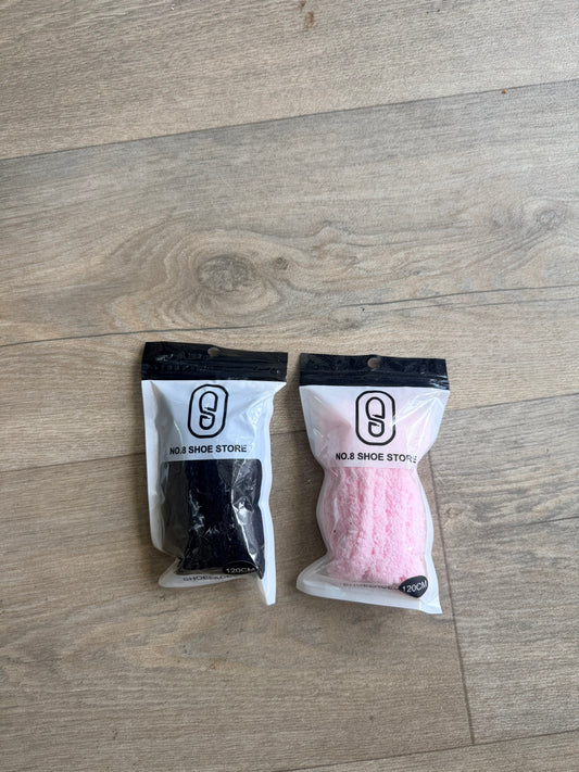 Lacets Fluffy Noir,Rose ou Blanc